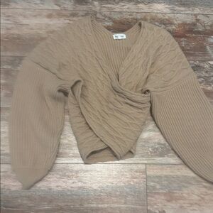 Elegant V-Neck Tan Sweater